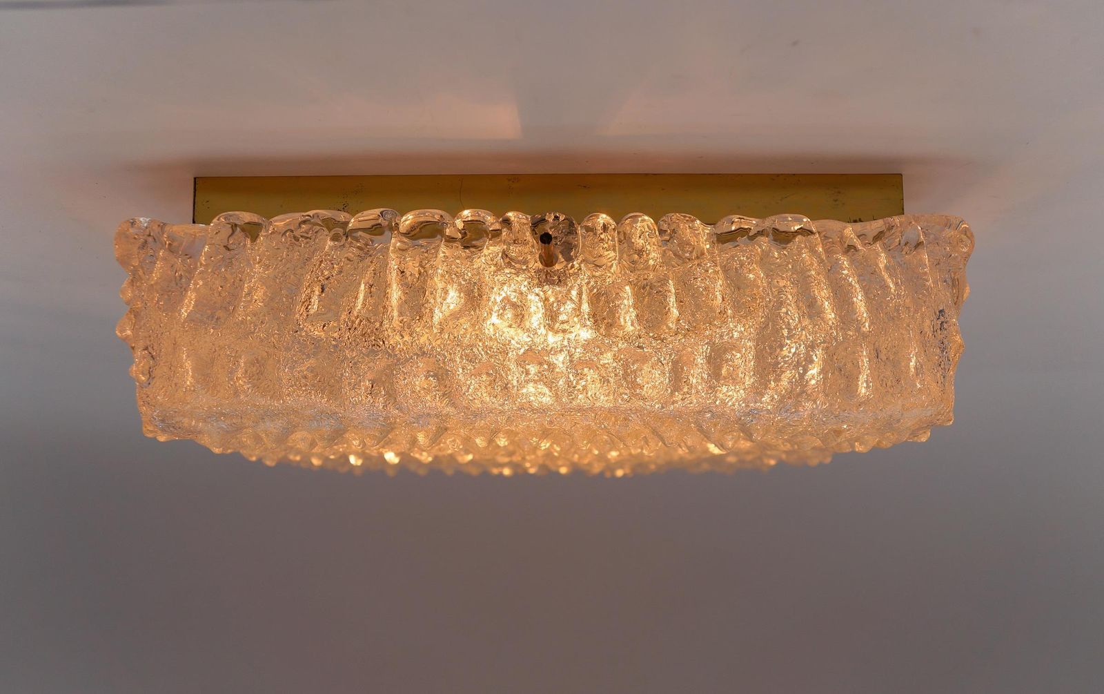 Murano Glass Flush Mount Lamp With Crocodile Skin Surface Texture By Hillebrand photo buy