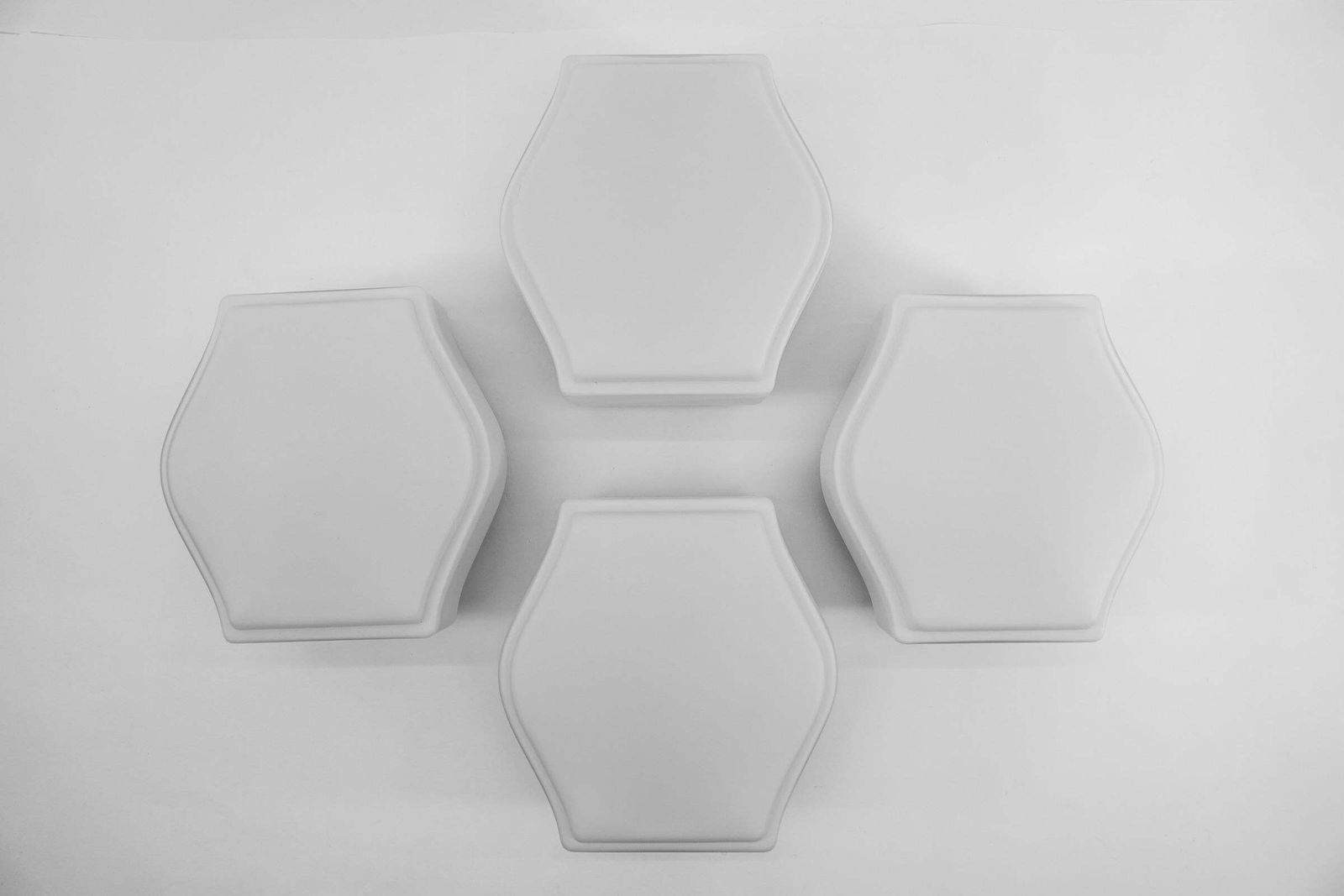 Set Of 4 Ceiling Or Wall Lights Made In Opaline Glass And Metal, 1960s Germany photo furniture