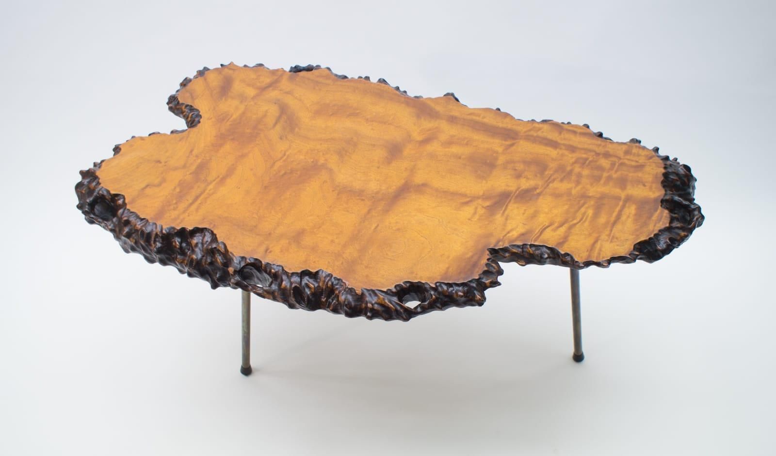 Nakashima Style Burl Wood Tripod Side Table photo 2081.0