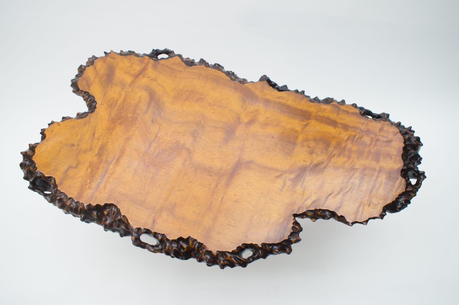 Nakashima Style Burl Wood Tripod Side Table photo vinterior