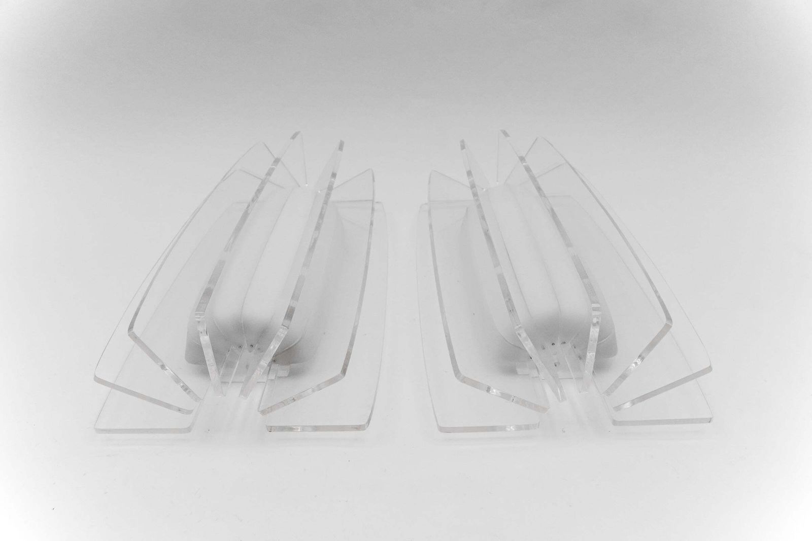 Pair Of Awesome Large Acrylic Fan Wall Lamps, 1960s photo vinterior