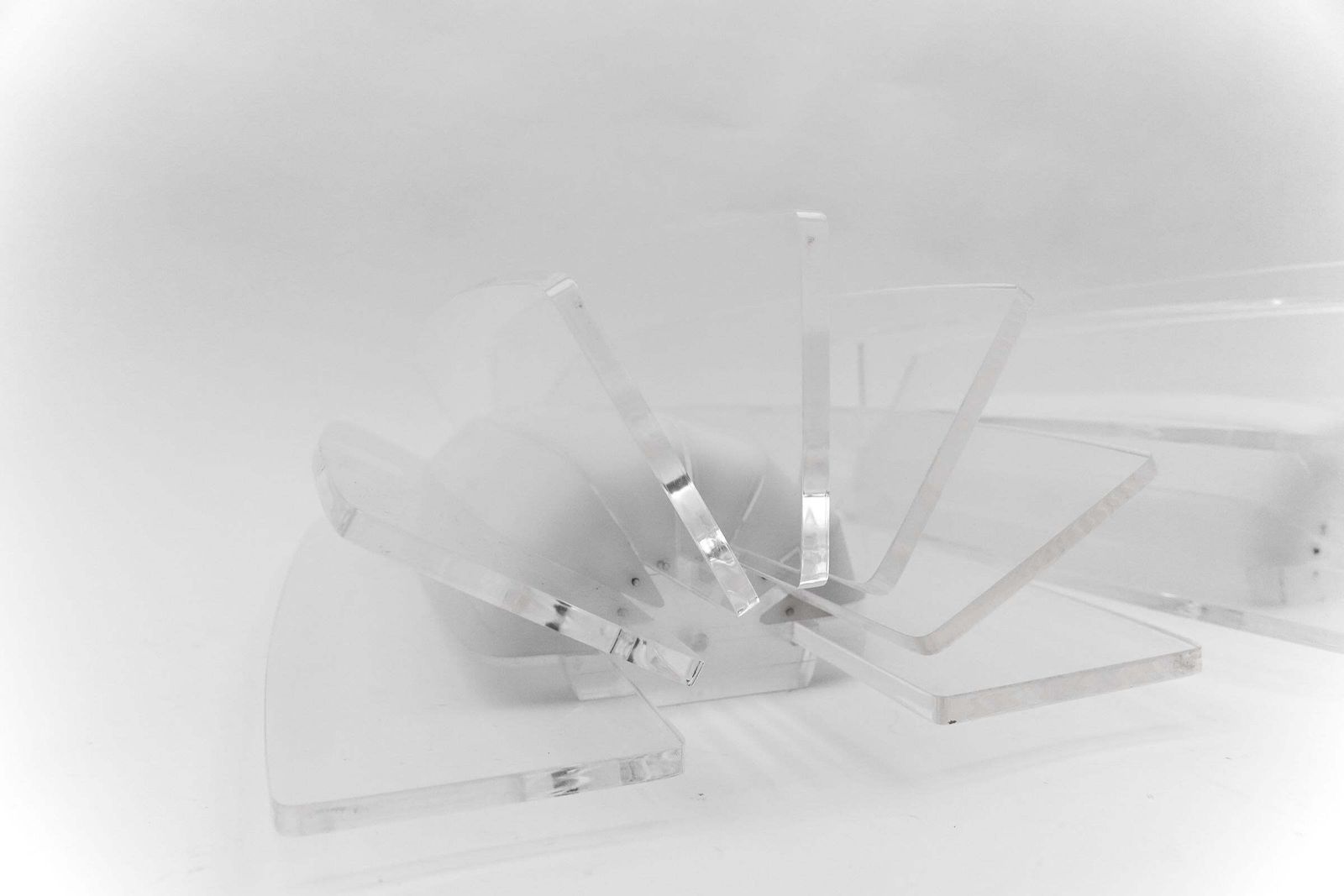 Pair Of Awesome Large Acrylic Fan Wall Lamps, 1960s photo vintage