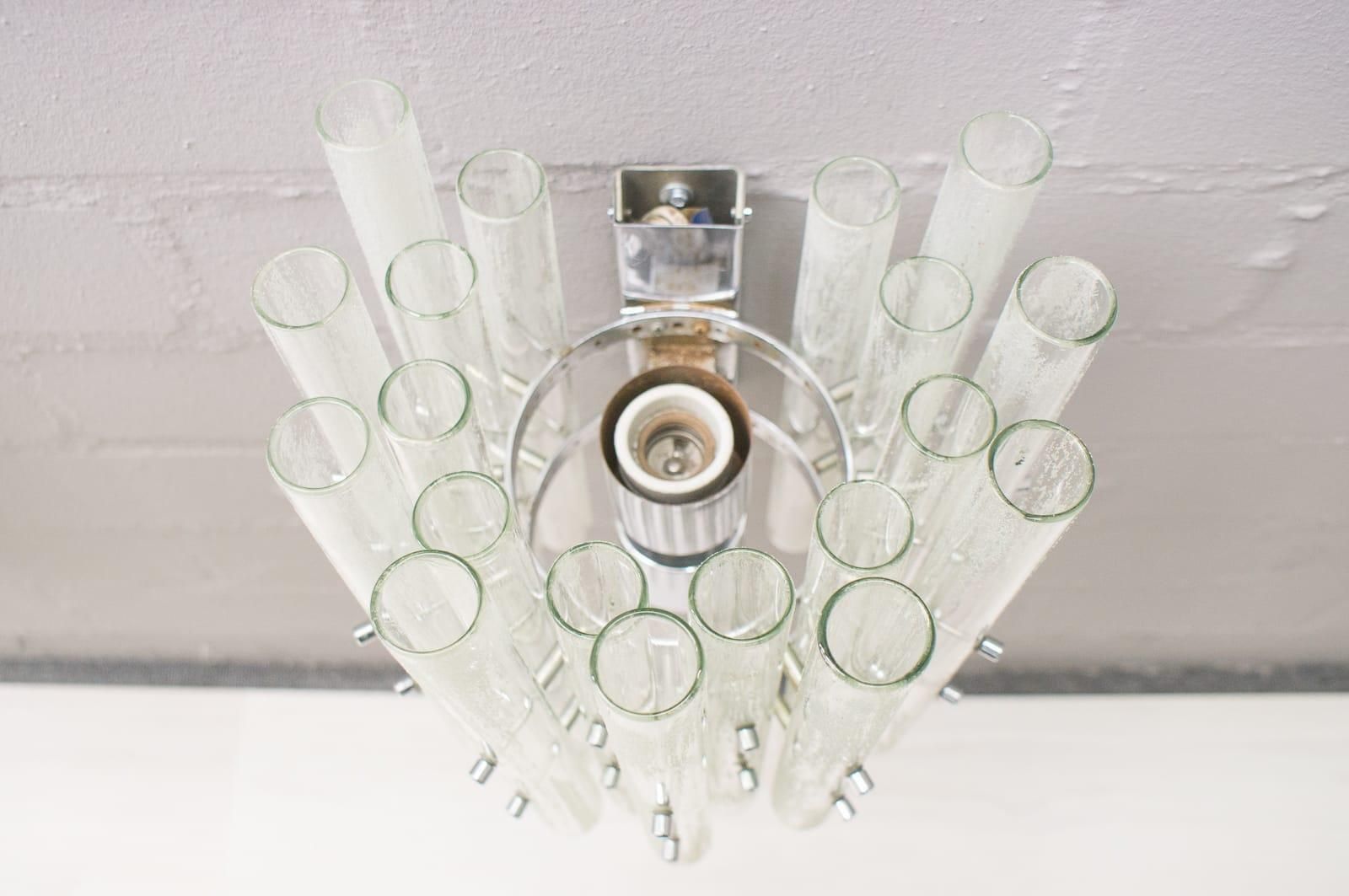 Large Vintage Frosted Glass Tubes Wall Lamps From A Theatre In Germany, 1960s photo vintage
