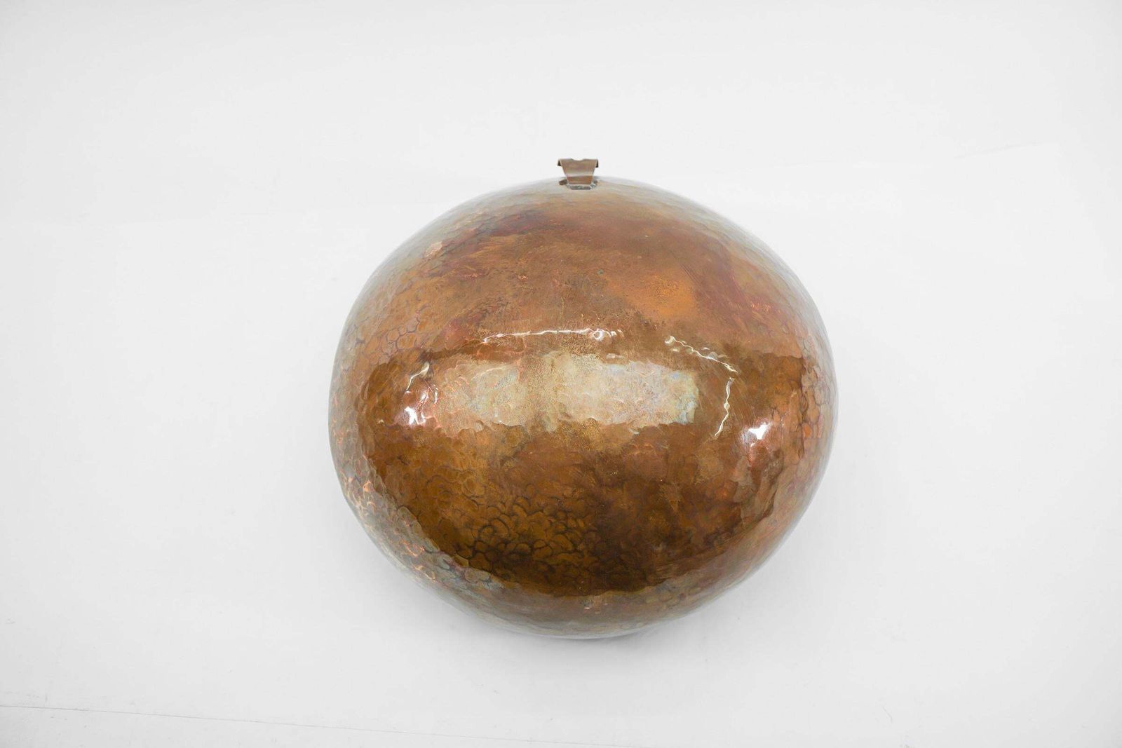 photo furniture Huge Hand Forged 'Hammered' Metal Artist Wall Candle Holder, 1950s