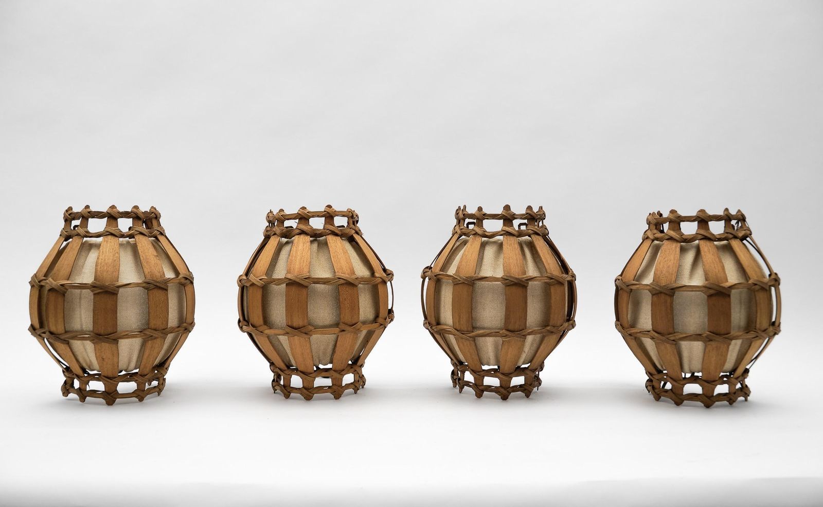 Set Of Four French Provincial Wooden Wall Lamps / Sconces, 1960s photo for sale