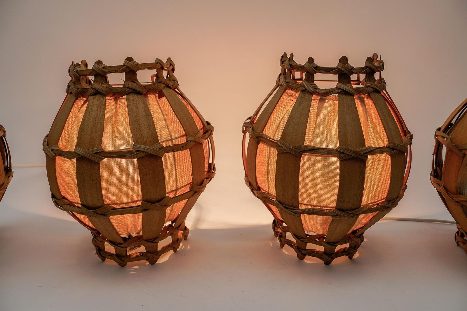 2208.0 Set Of Four French Provincial Wooden Wall Lamps / Sconces, 1960s photo