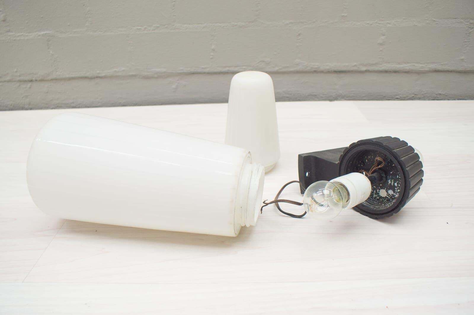 photo furniture Large Midcentury Outdoor Aluminium Casting And Glass Wall Light, 1960s
