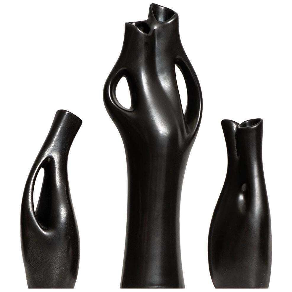 Lillemor Mannerheim Stoneware Vases Mangania By Upsala Ekeby In Sweden