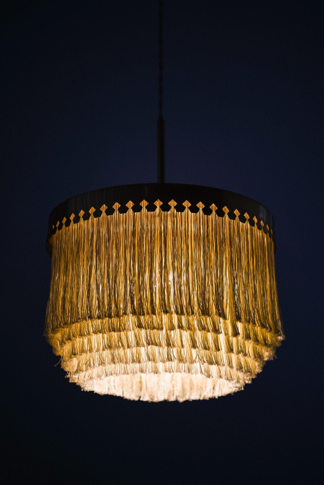 Ceiling Lamp In Brass, Silk Fringes By Hans Agne Jakobsson, 1965 photo 2548.0