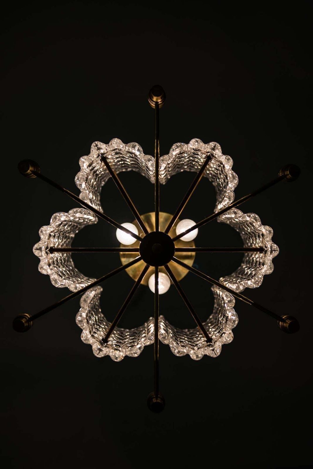 Carl Fagerlund Pair Of Ceiling Lamps By Orrefors In Sweden photo for sale