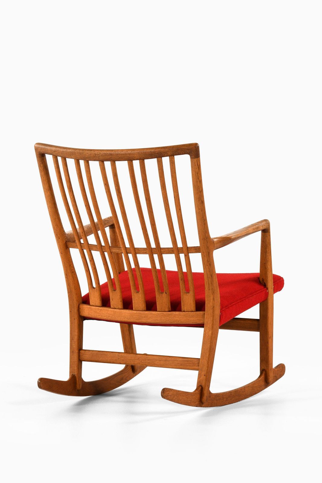 Rocking Chair In Oak With Wool Fabric By Hans Wegner, 1950's photo for sale