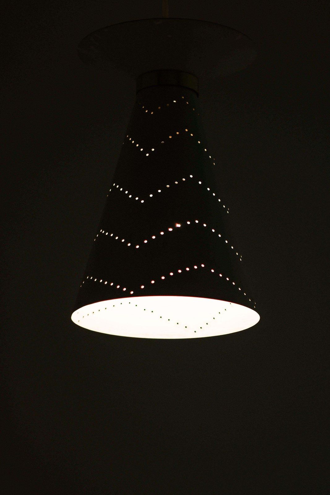 Ceiling Lamp In White Metal And Brass Attributed To Lisa Johansson Pape, 1950’s photo for sale