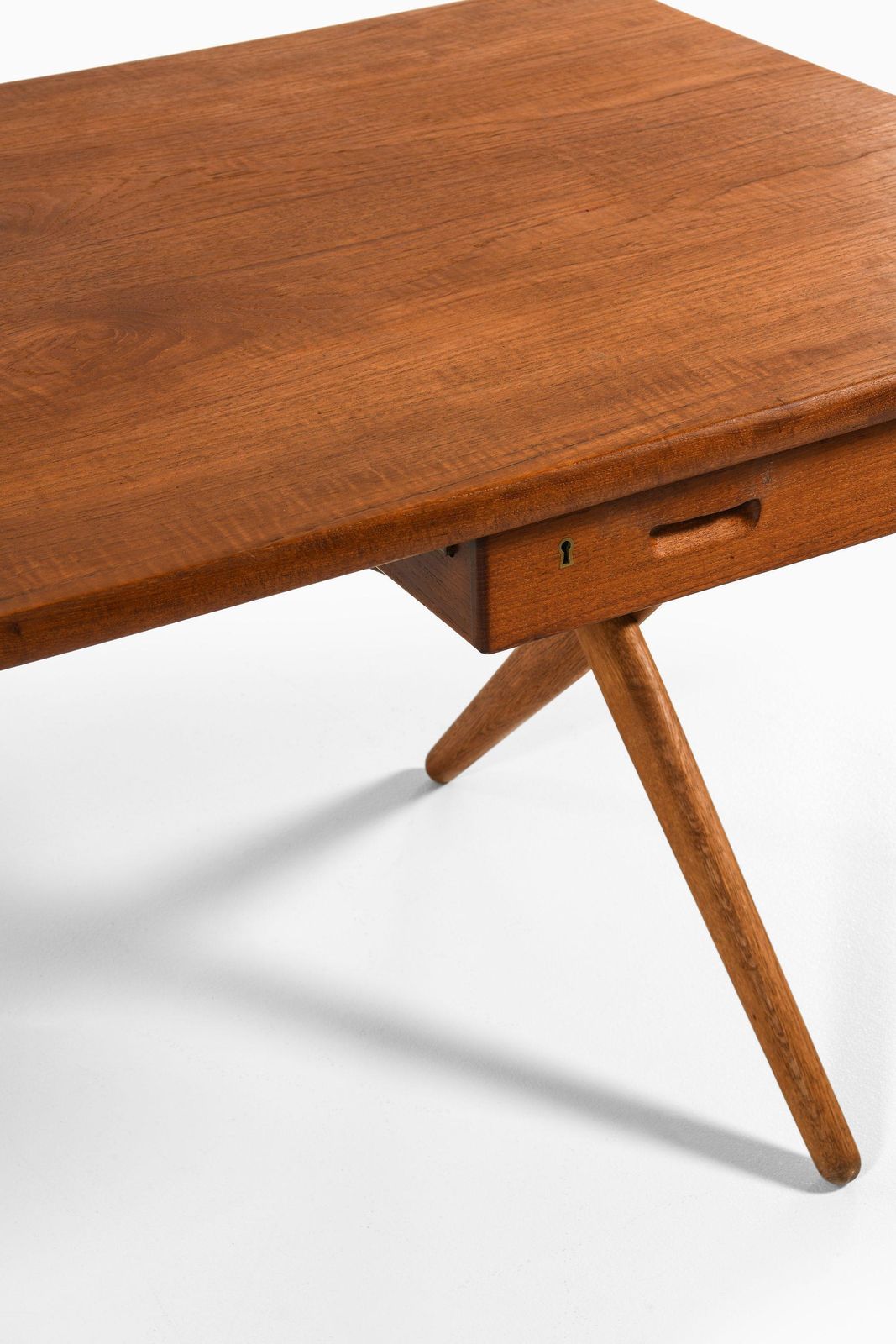 Desk In Teak, Oak And Brass By Hans Wegner, 1950's photo 12740.0