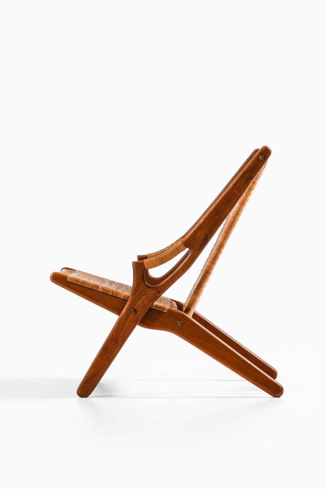 Easy Chair In Teak And Woven Cane By Arne Hovmand Olsen, 1950's photo furniture