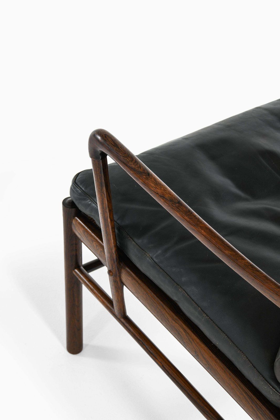 Easy Chair In Rosewood, Woven Cane And Original Leather By Ole Wanscher, 1960's photo buy
