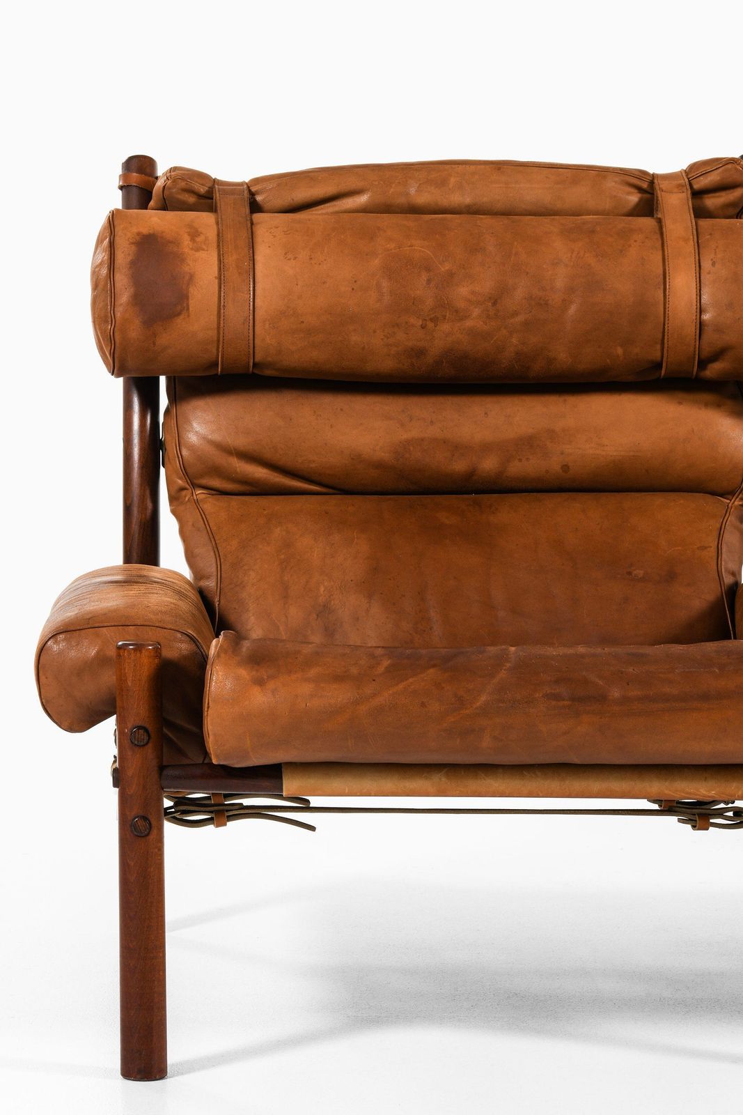 photo furniture Pair Of Easy Chairs With Side Table In Beech And Leather By Arne Norell, 1960s