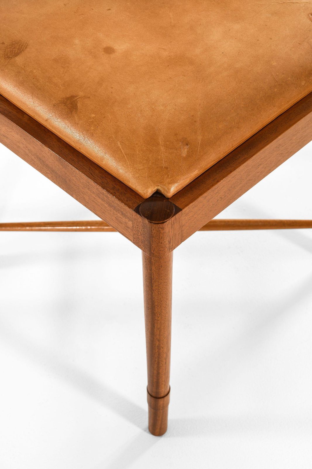 Set Of 8 Dining Chairs In Mahogany And Leather By Børge Mogensen, 1944 photo vintage