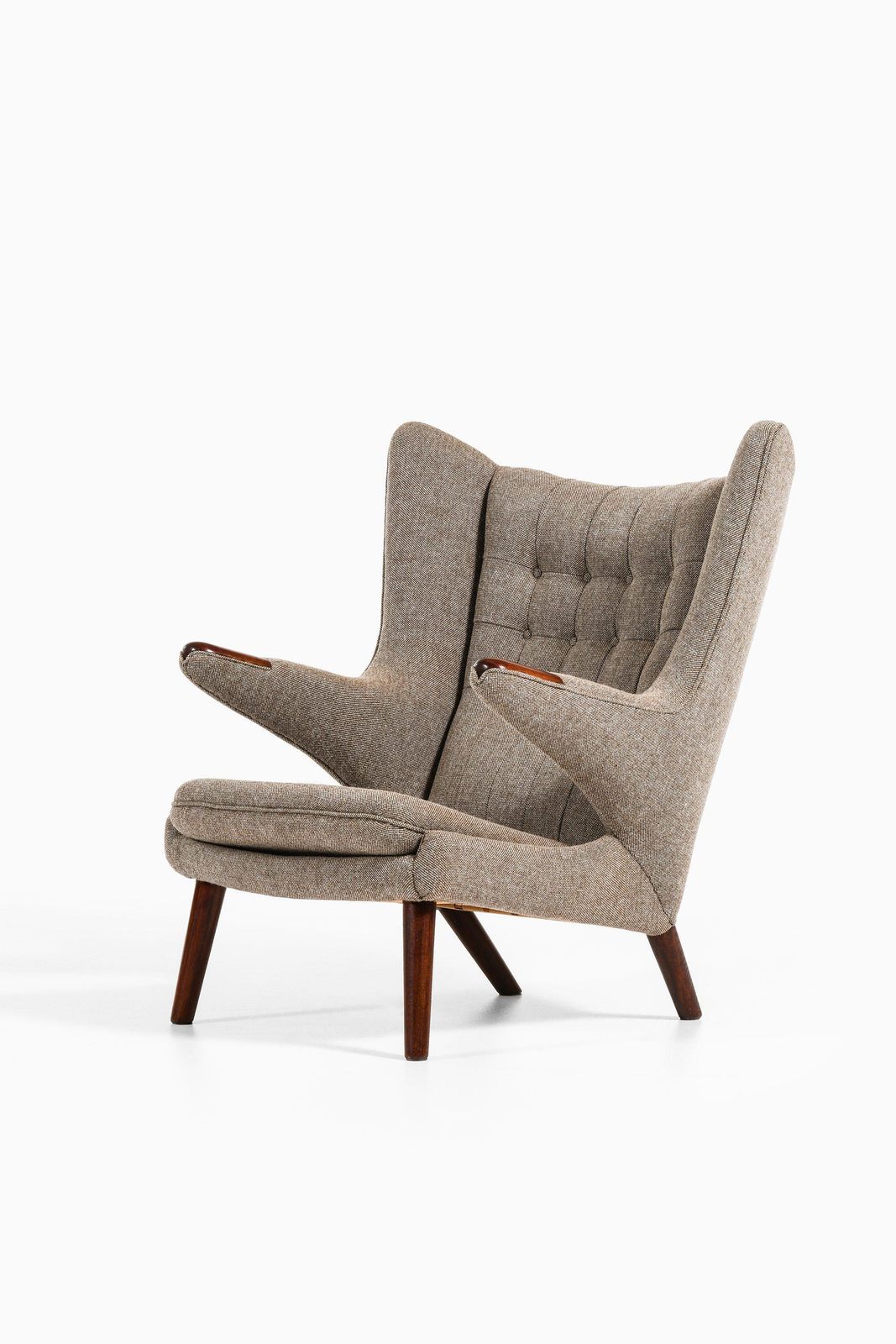 Easy Chair In Rosewood & Reupholstered In Kvadrat Fabric By Hans Wegner, 1950's photo for sale
