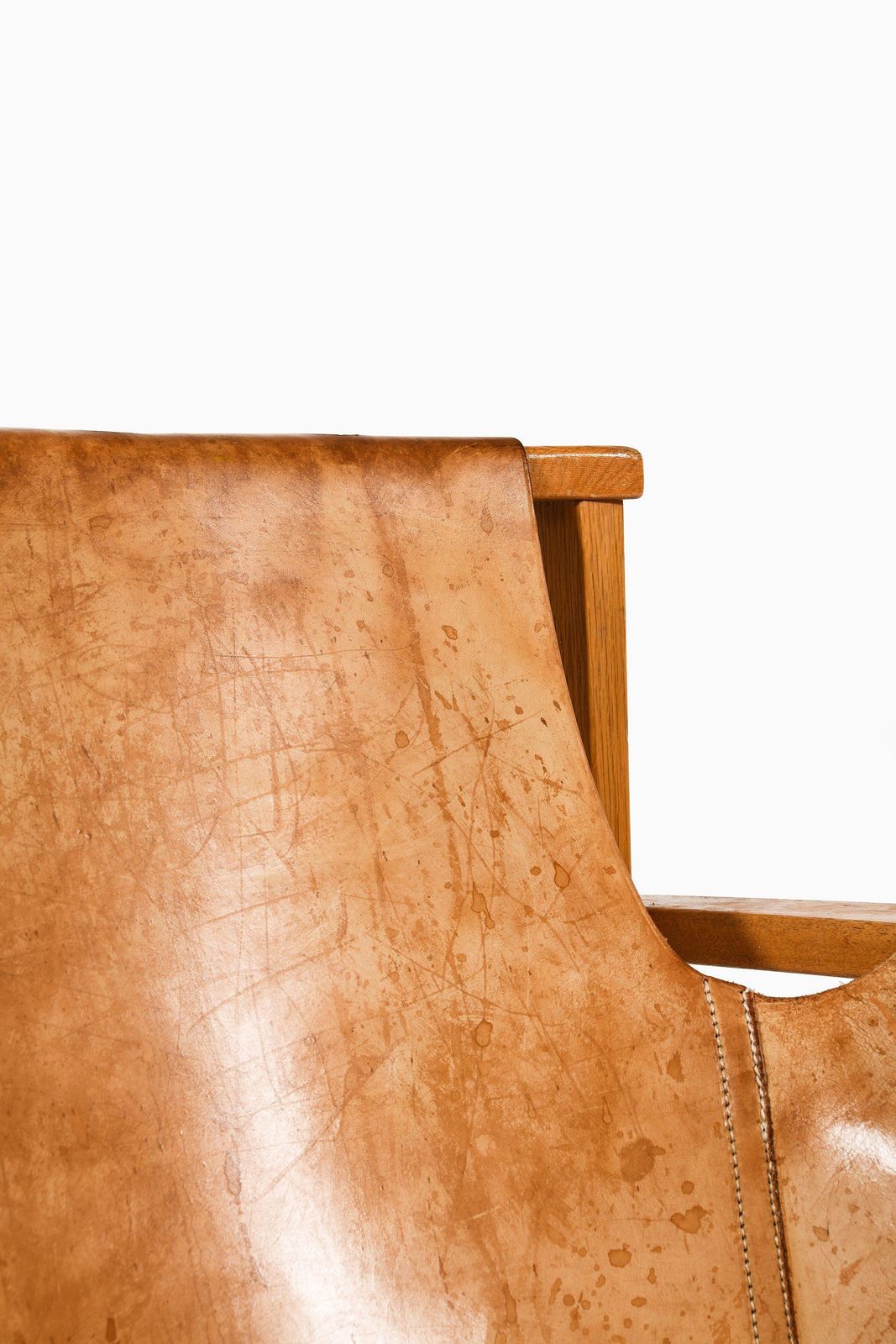 Pair Of Trienna Easy Chairs In Oak & Original Leather By Carl Axel Acking, 1957 photo buy