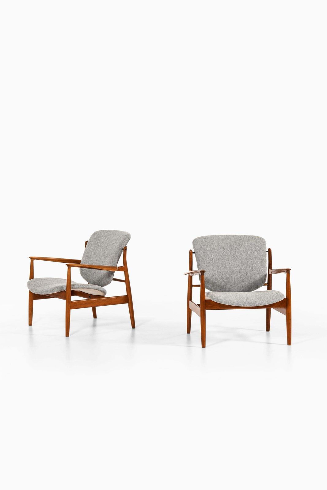 Pair Of Easy Chairs In Teak & Reupholstered In Kvadrat Fabric By Finn Juhl, 1956 photo furniture