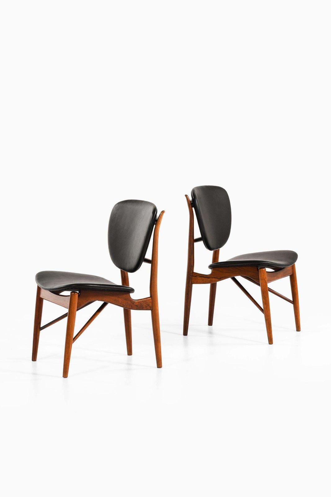 Dining Chairs In Rosewood And Black Leather By Finn Juhl, 1951 photo Furniture