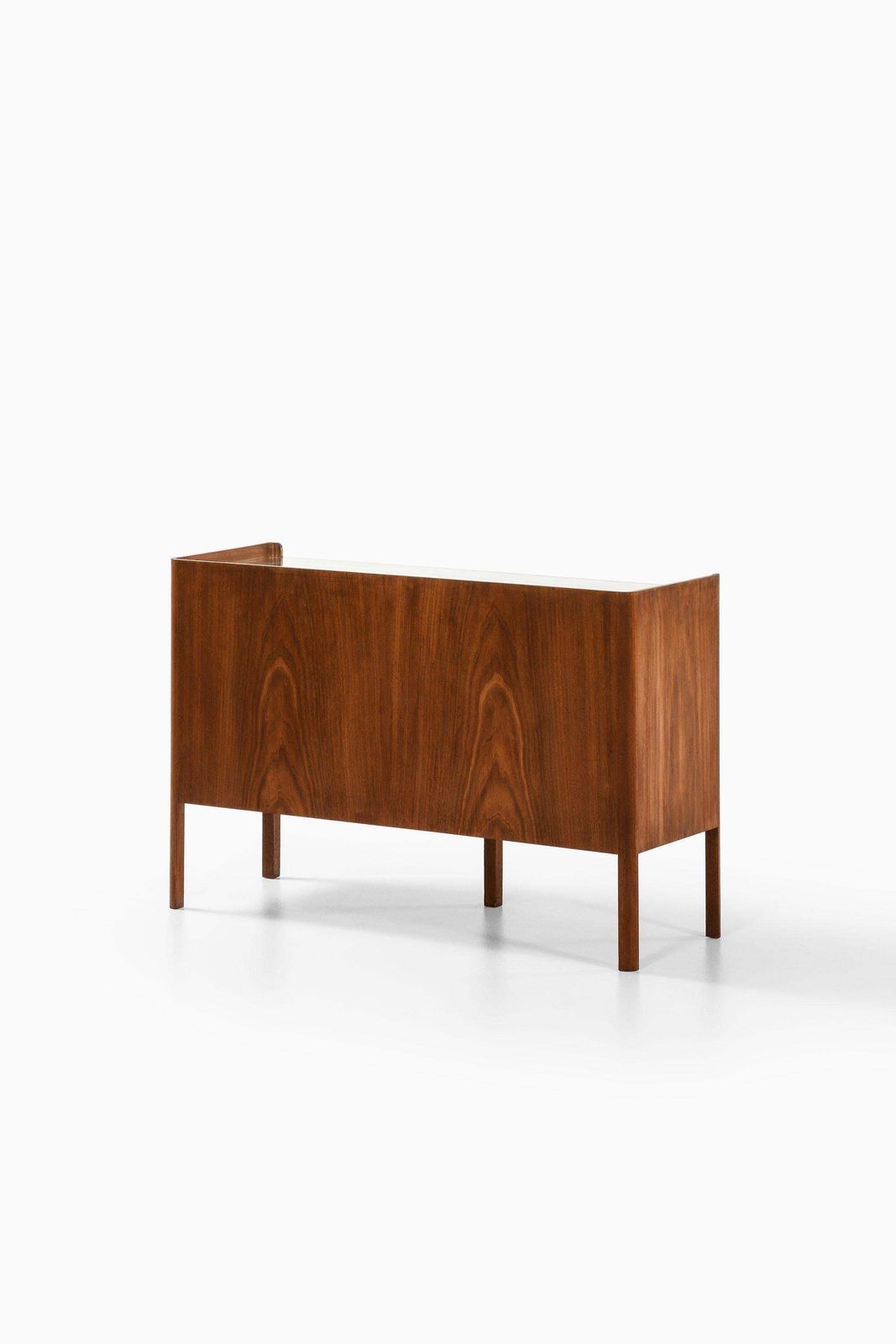 Vanity / Dressing Table In Walnut, Brass And Glass By Josef Frank, 1950's photo for sale