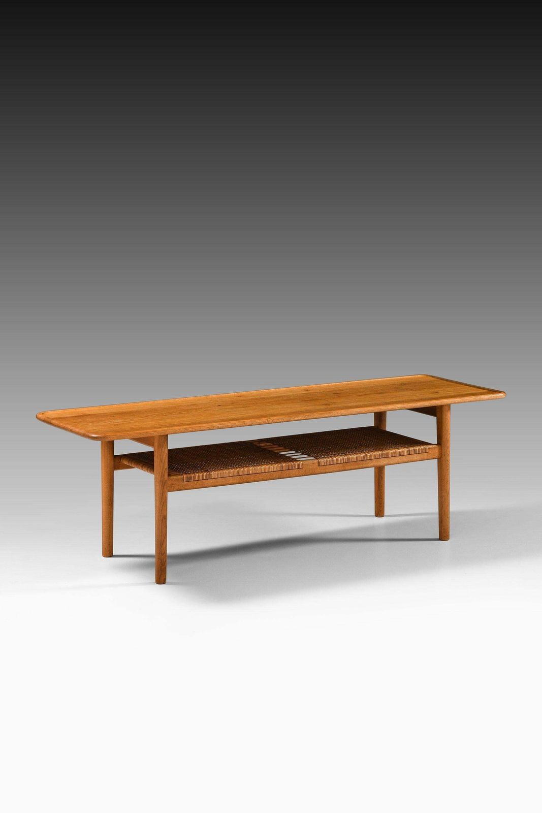 Coffee Table In Oak And Woven Cane By Hans Wegner, 1950's photo furniture