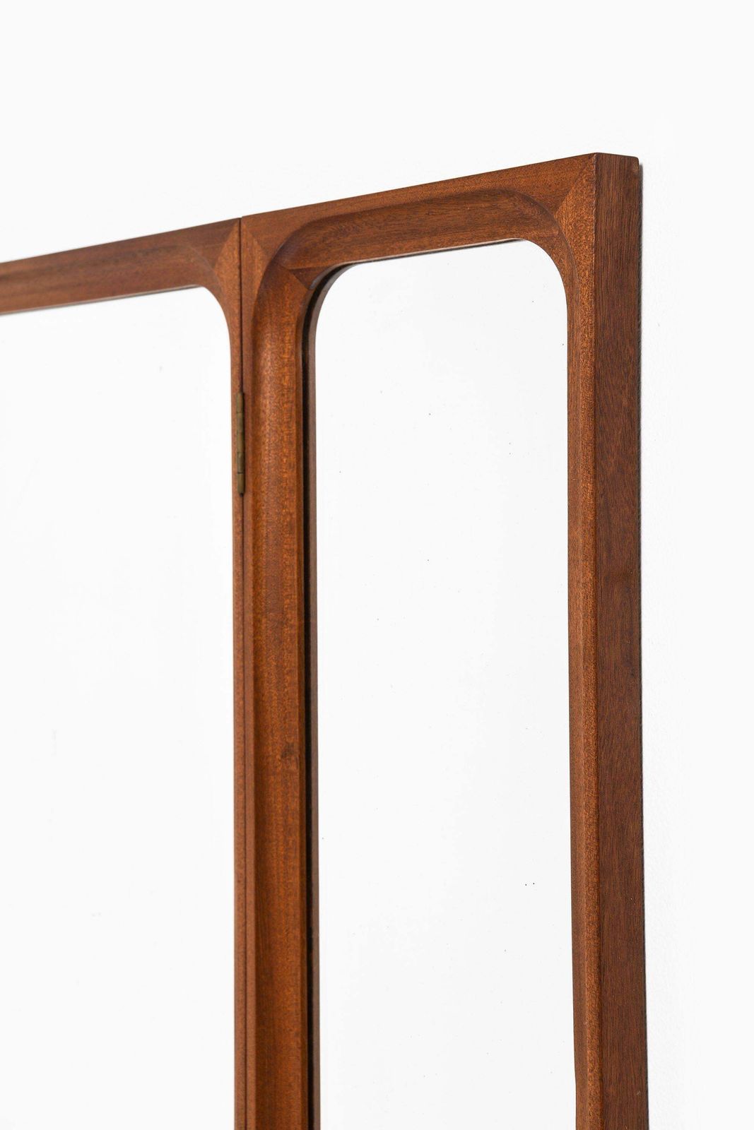 Set Of Vanity With Mirror In Mahogany And Brass By Frode Holm, 1950s photo vinterior
