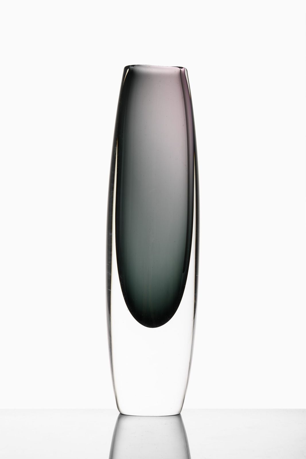 Glass Vase In Gray By Gunnar Nylund, 1950's
