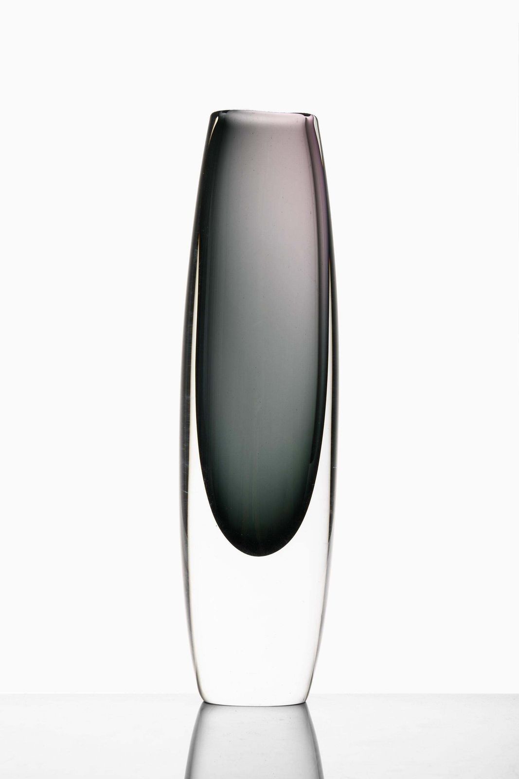Glass Vase In Gray By Gunnar Nylund, 1950's photo for sale