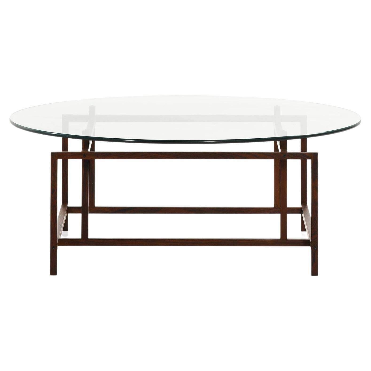 Coffee Table In Rosewood And Glass By Henning Nørgaard, 1960's