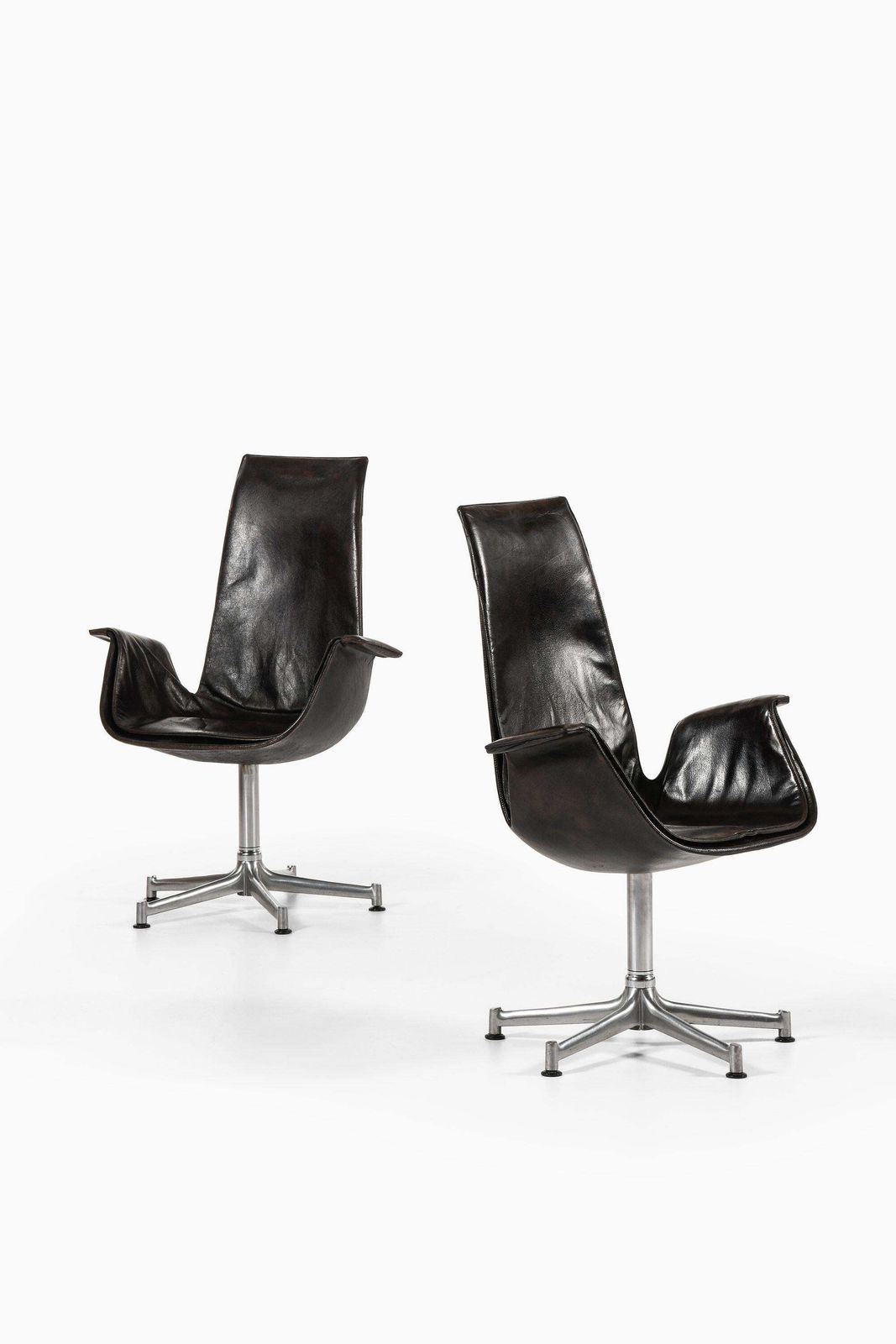 Armchairs In Leather And Steel Frame By Preben Fabricius & Jørgen Kastholm, 1969 photo Furniture
