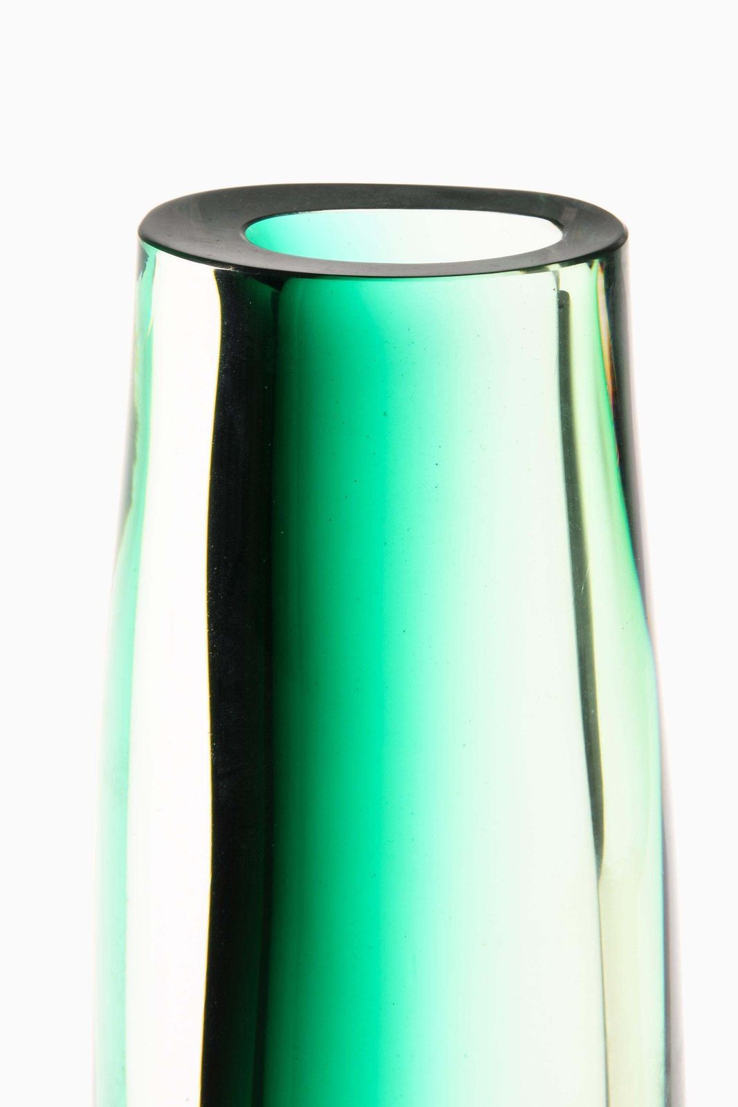 Glass Vase In Green By Vicke Lindstrand, 1960's photo for sale
