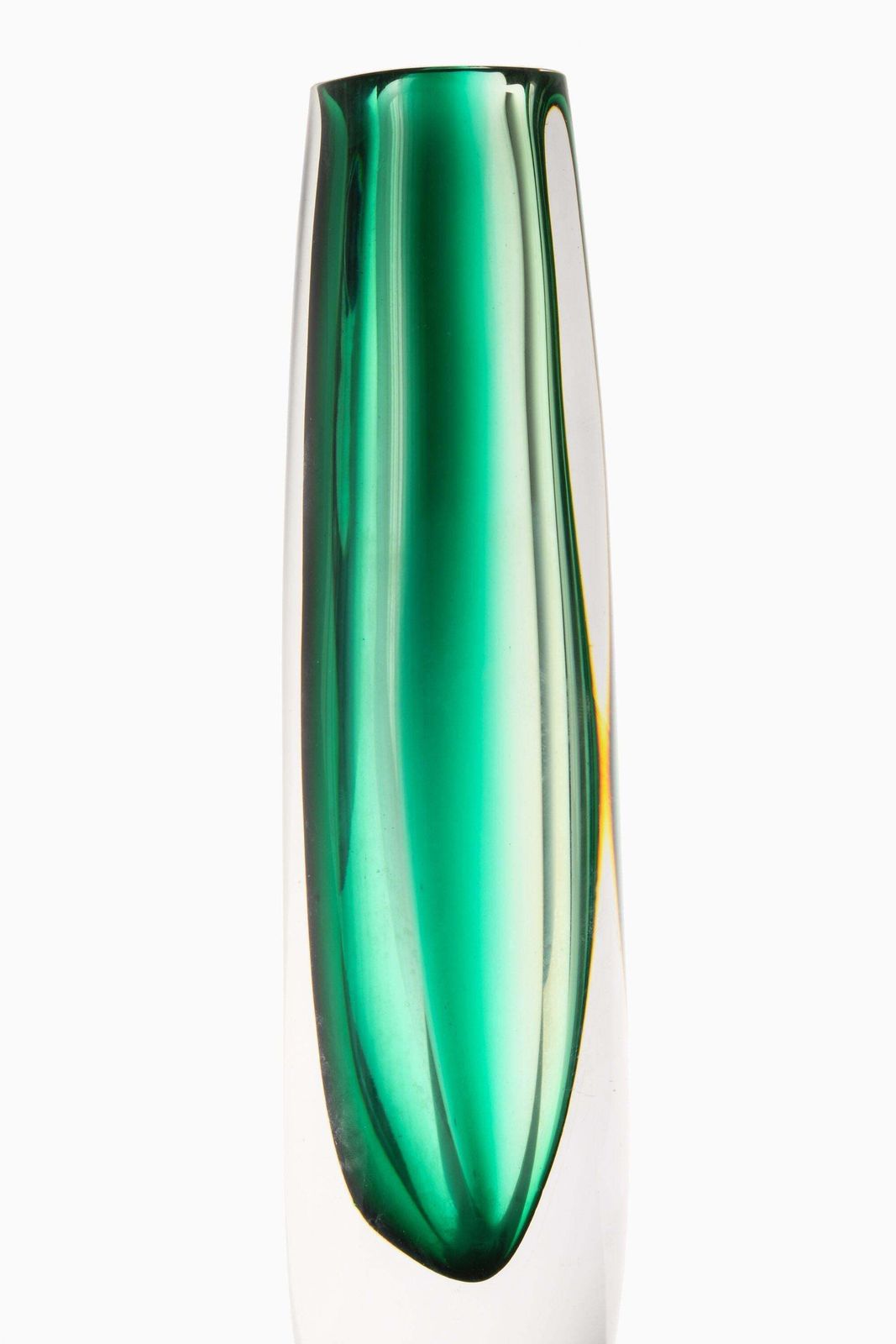 Glass Vase In Green By Vicke Lindstrand, 1960's photo Home Decor