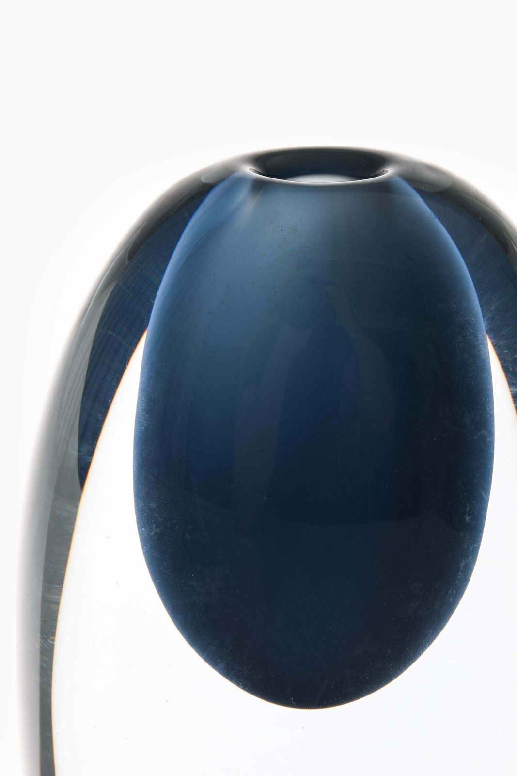 Glass Vase In Blue By Gunnar Nylund, 1950's photo for sale