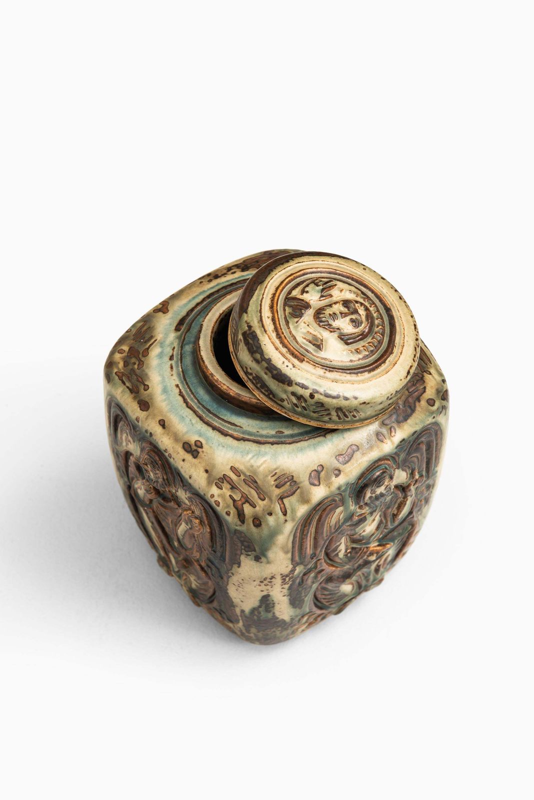 Jais Nielsen Ceramic Vase / Urn With Lid By Royal Copenhagen In Denmark photo vinterior