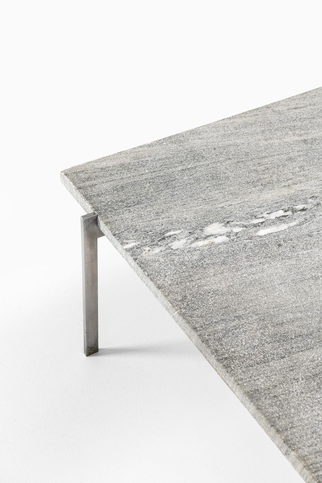 Coffee Table In Steel With Cipollini Marble Top By Poul Kjærholm, 1950s photo furniture