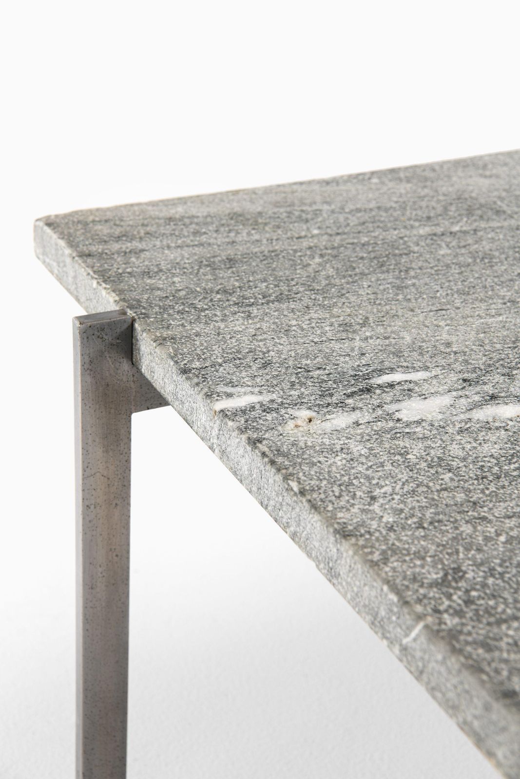 Coffee Table In Steel With Cipollini Marble Top By Poul Kjærholm, 1950s photo for sale