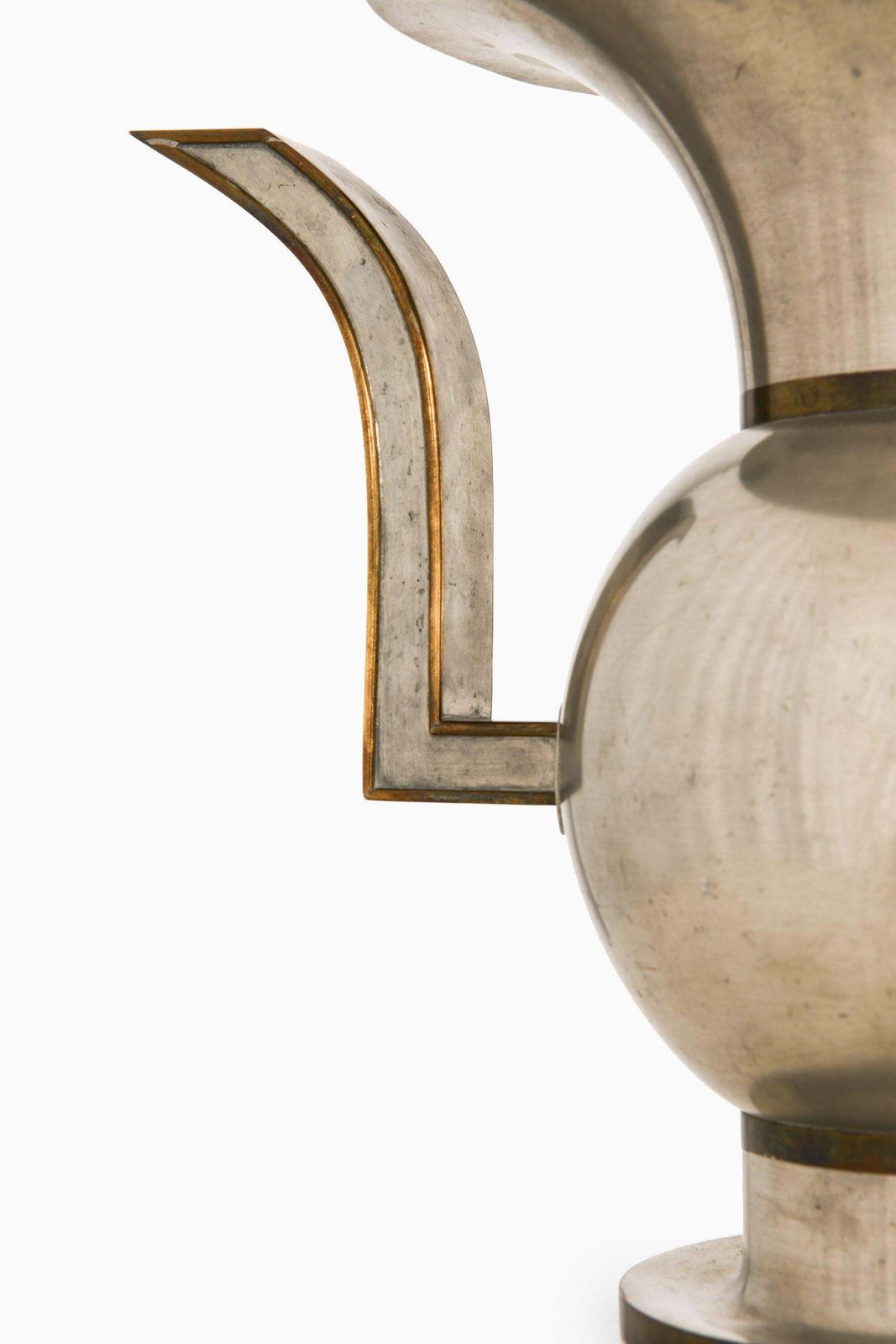 Vase In Pewter And Brass By Nils Fougstedt, 1929 photo Home Decor