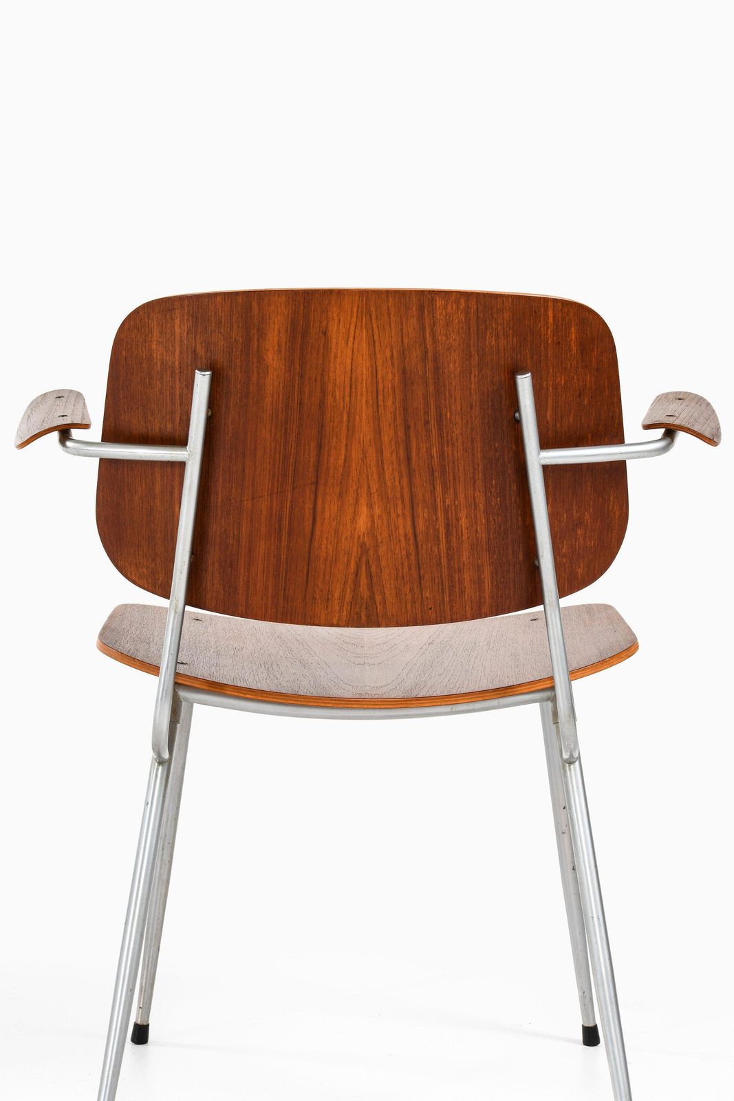Set Of 6 Dining Chairs And 2 Armchairs In Teak With Steel By Børge Mogensen photo 12740.0