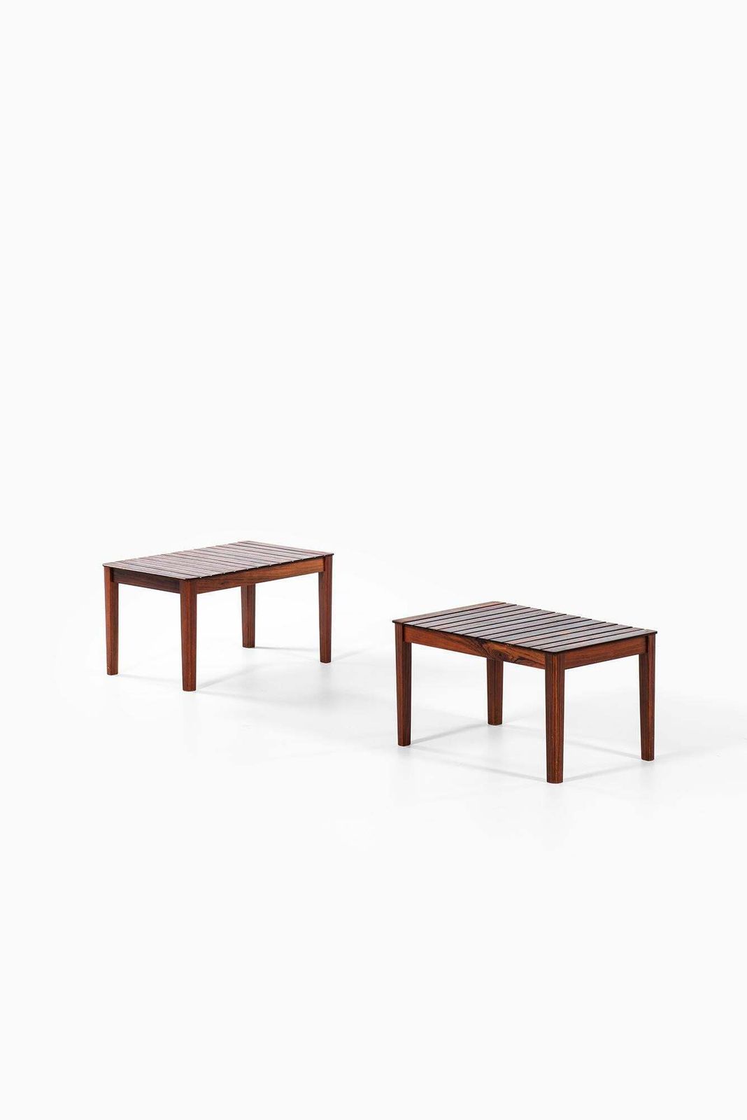 Pair Of Side Tables Or Benches In Solid Rosewood By Alberts In Sweden photo vinterior