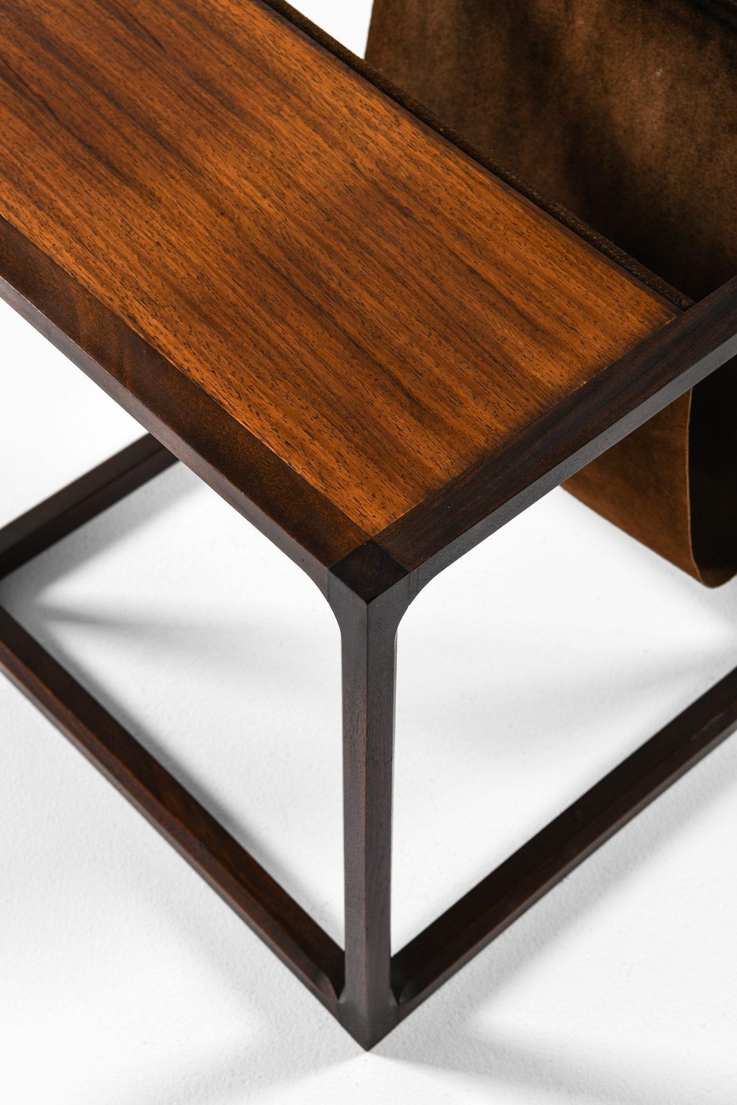 Set Of 3 Side Tables In Rosewood, Suede And Zink By Kai Kristiansen, 1960s photo Furniture