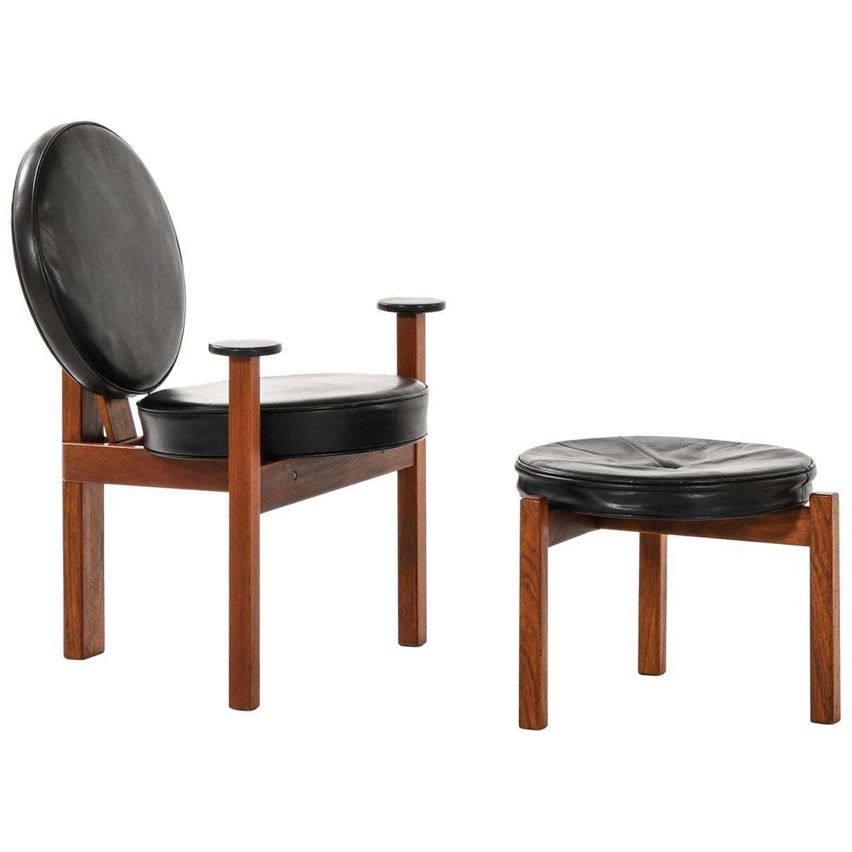 Bent Møller Jepsen Easy Chair With Stool Produced By Sitamo Møbler In Denmark