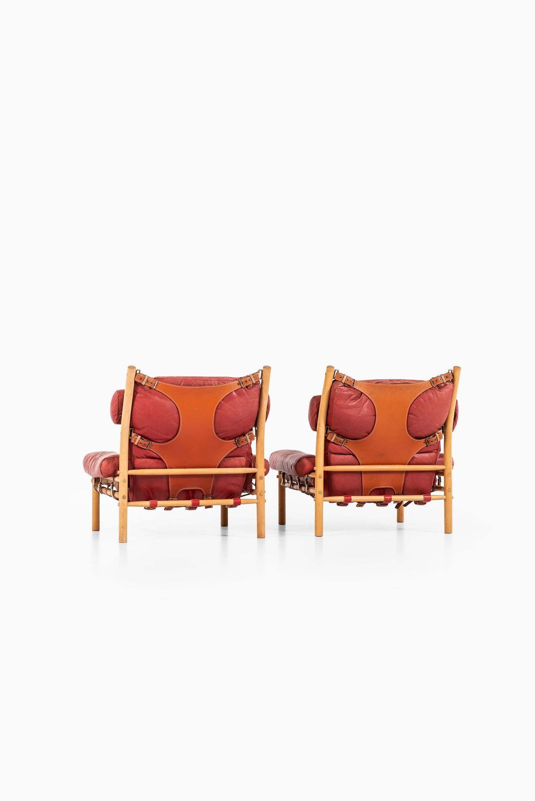 Arne Norell Inca Easy Chairs With Stools Produced By Arne Norell Ab In Sweden photo vinterior