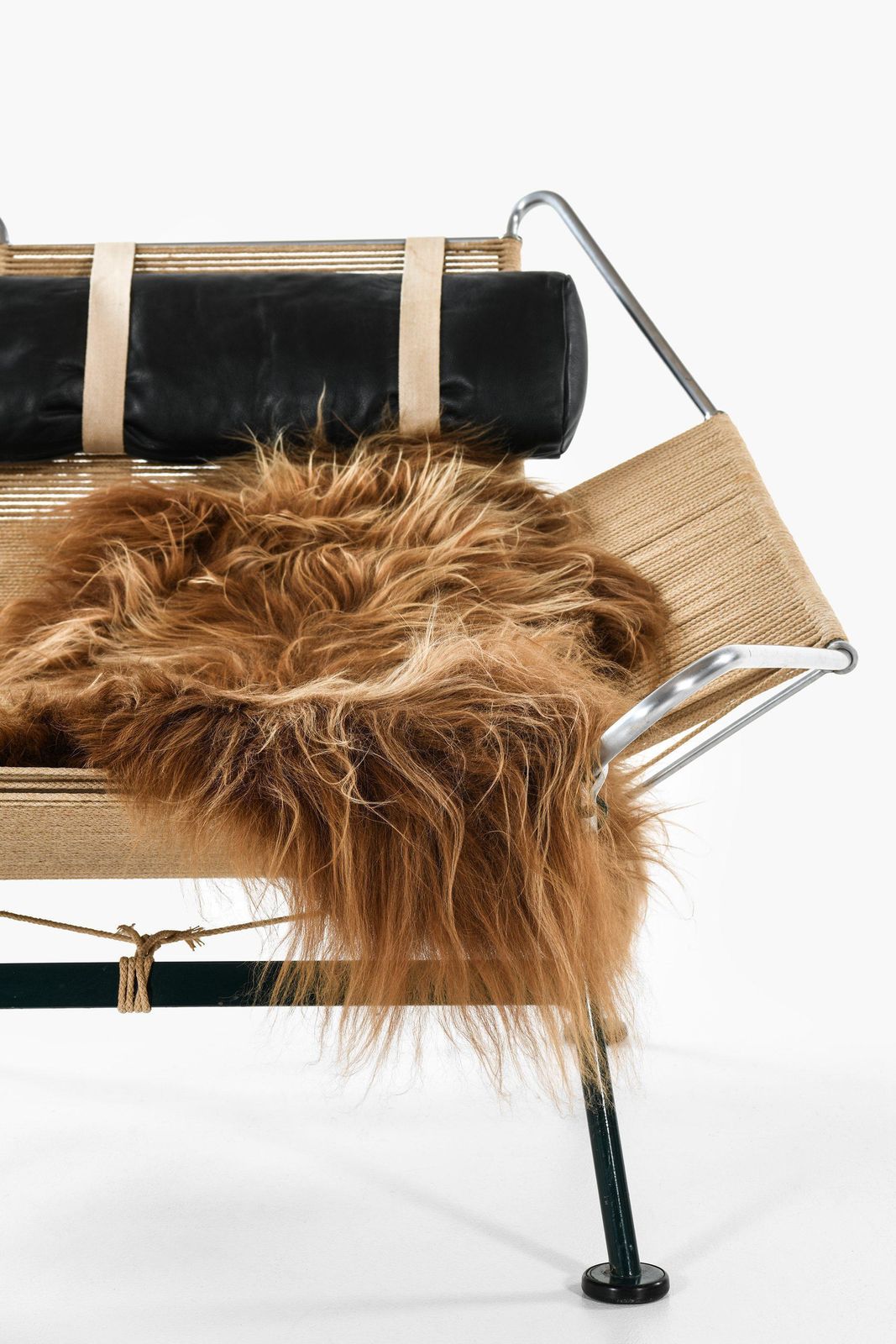 Lounge Chair In Metal And Sheepskin By Hans Wegner, 1960s photo vinterior