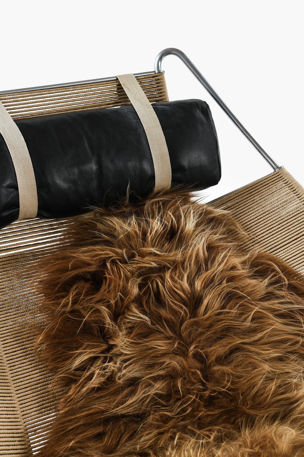 Lounge Chair In Metal And Sheepskin By Hans Wegner, 1960s photo buy