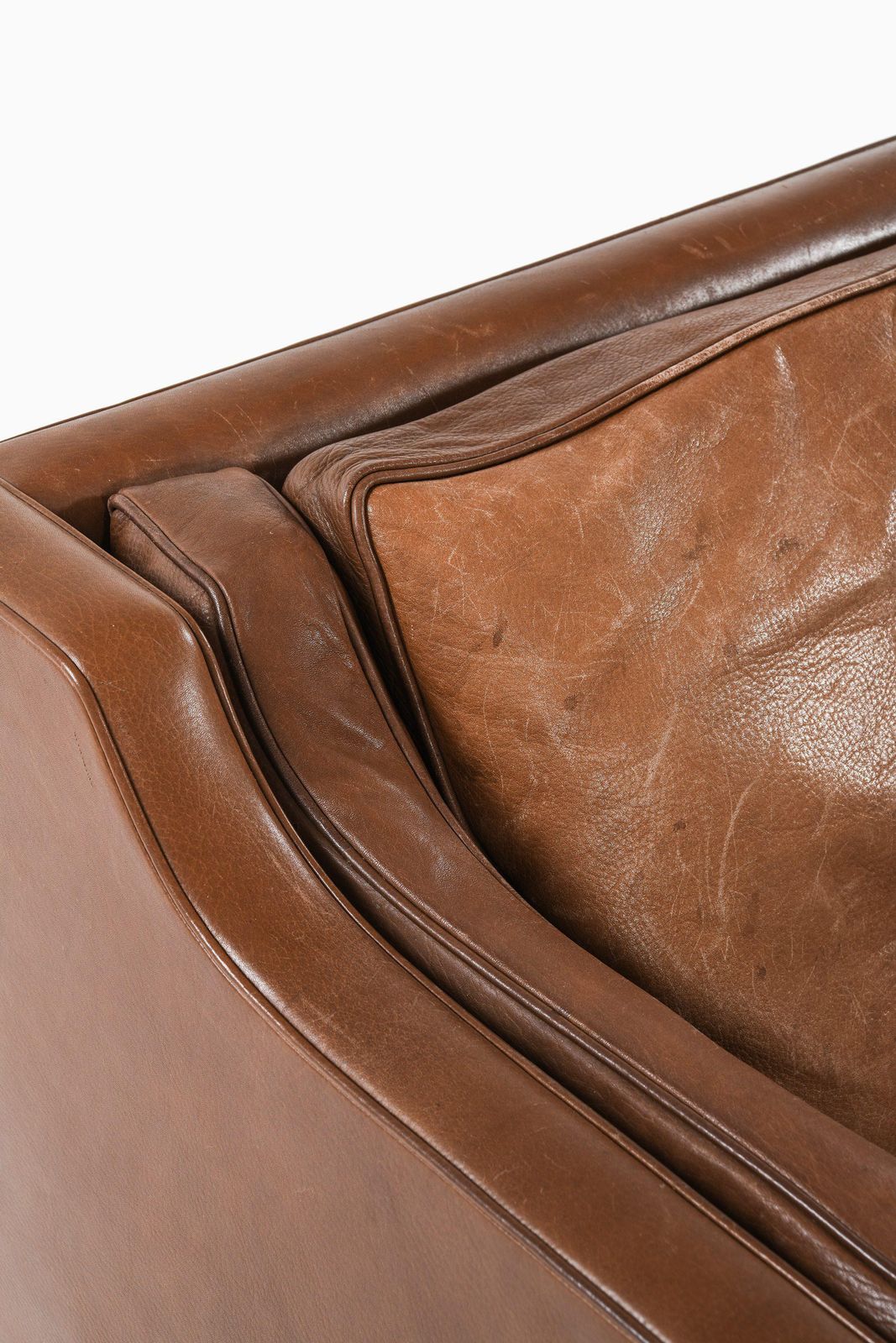 Sofa In Teak And Original Leather Model 2213 By Børge Mogensen, 1963 photo Furniture