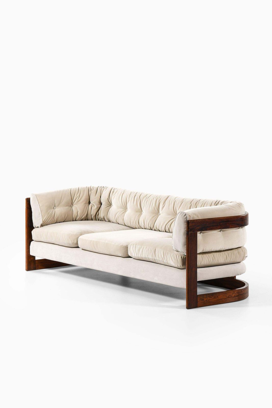 Three Seater Sofa In Velvet With Rosewood By Lennart Bender, 1970’s photo furniture