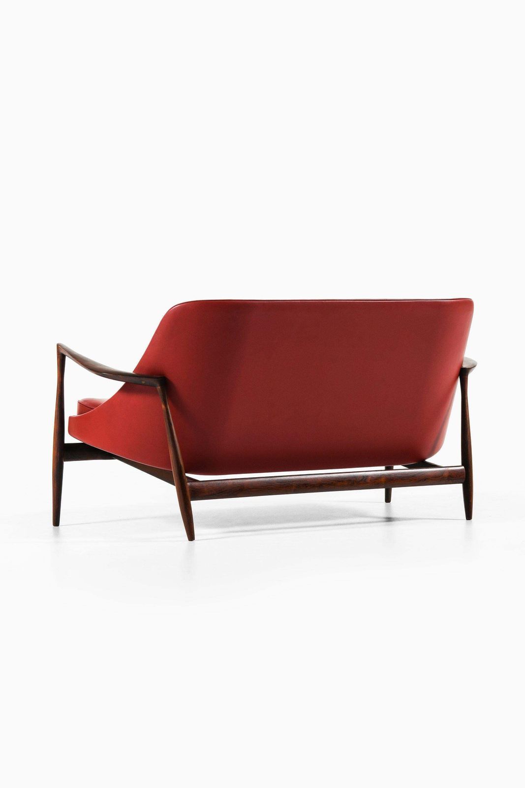 Sofa In Rosewood And Reupholstered In Burgundy Leather By Ib Kofod Larsen, 1956 photo Furniture