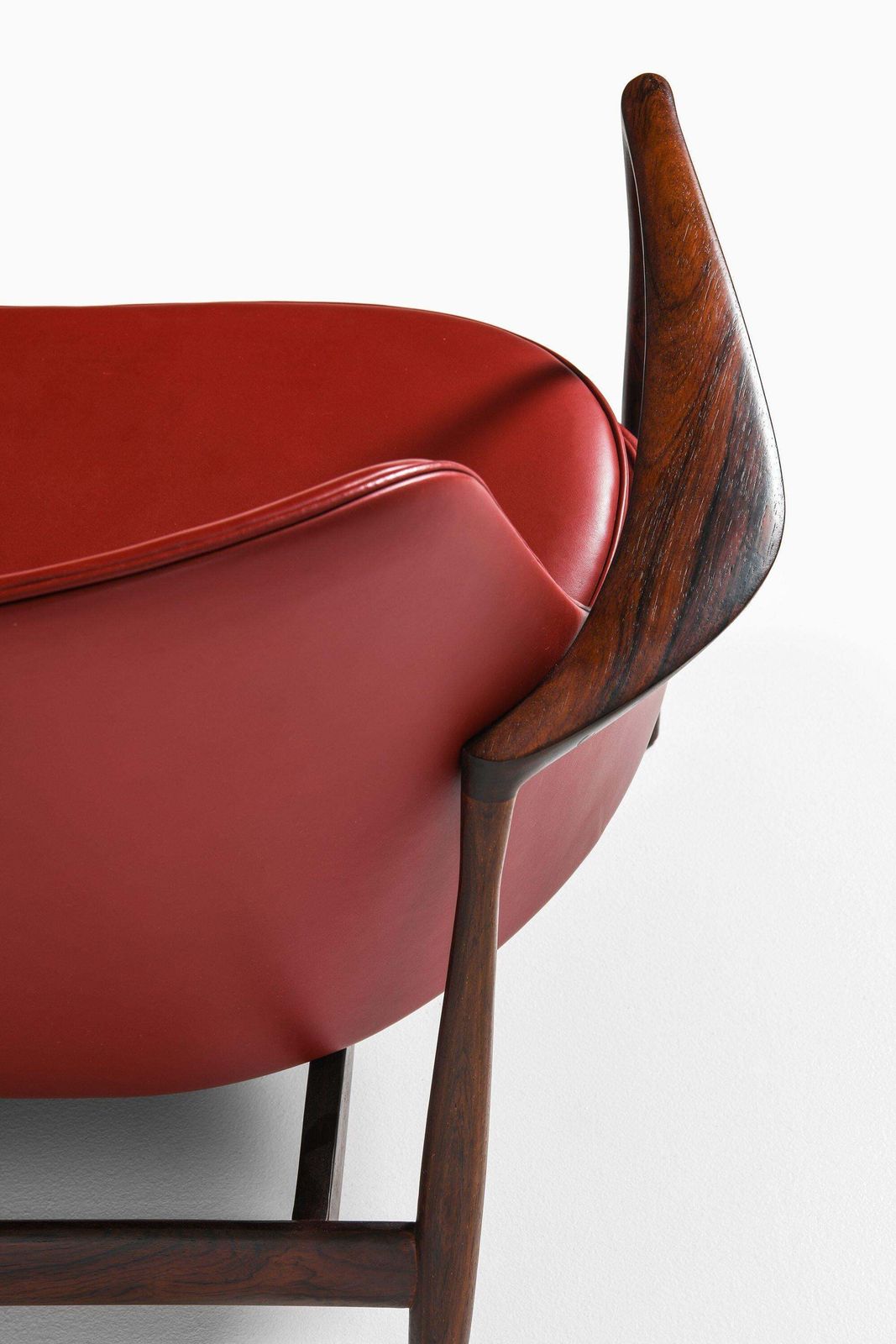 Sofa In Rosewood And Reupholstered In Burgundy Leather By Ib Kofod Larsen, 1956 photo vintage